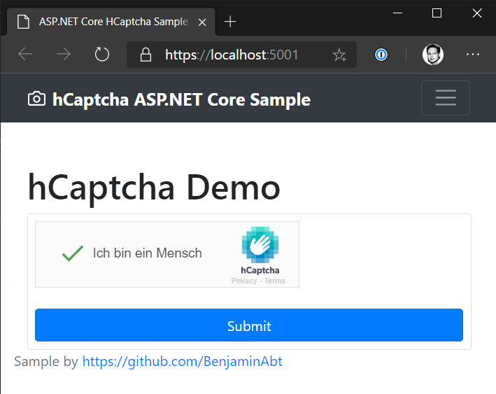 Use hCaptcha with dotnet and ASP.NET Core